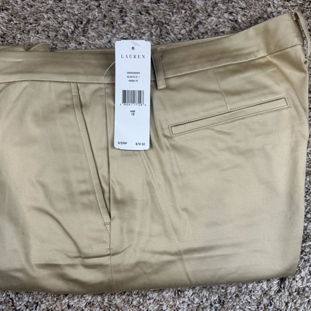 NWT Ralph Lauren Women’s Beige‎ Office Casual Size 12 Capri Pants Fall Ready